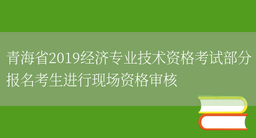 青海省2019经济专业技术资格考试部分报名考生进行现场资格审核(图1)