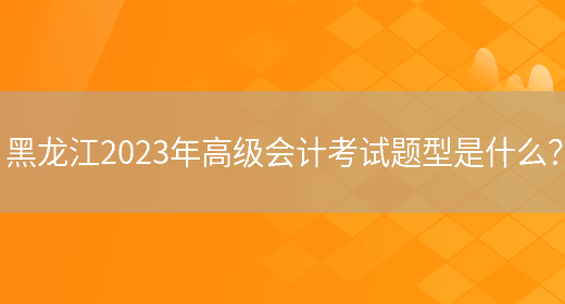 黑龙江2023年高级会计考试题型是什么？(图1)